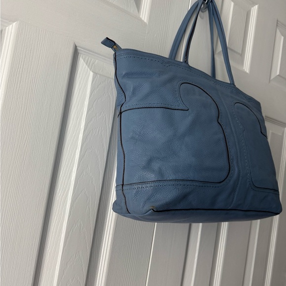 Tory Burch Tote Bag Light Blue Leather - Picture 7 of 17